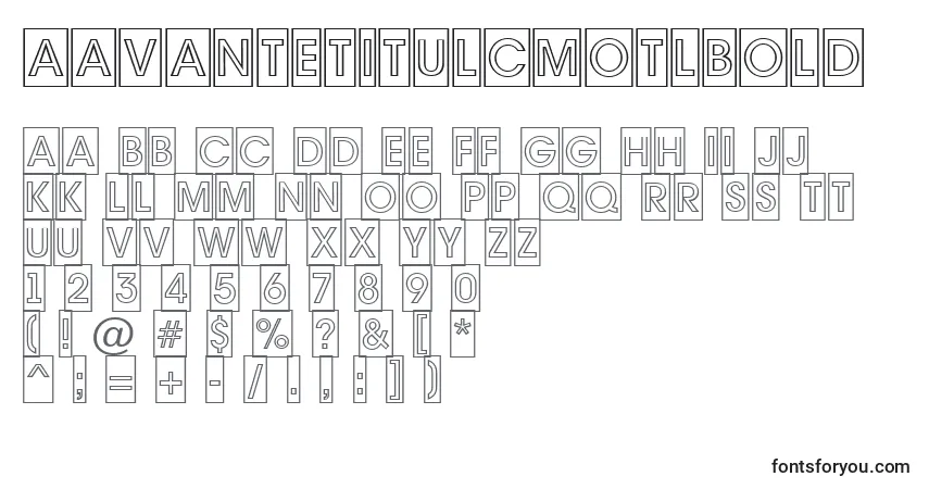 Schriftart AAvantetitulcmotlBold – Alphabet, Zahlen, spezielle Symbole