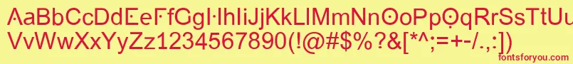 フォントGrotesk – 赤い文字の黄色い背景