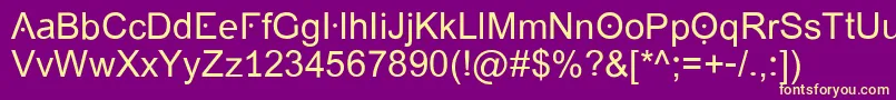 Więcej informacji o czcionce Grotesk Czcionka Grotesk – żółte czcionki na fioletowym tle