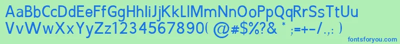 フォントLignummelleRegular – 青い文字は緑の背景です。