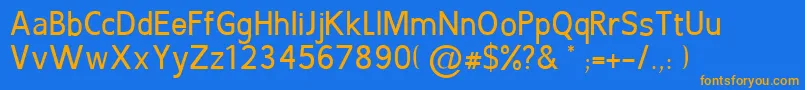Fonte LignummelleRegular – fontes laranjas em um fundo azul