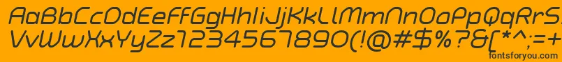 TypoAngularRoundedItalicDemo-Schriftart – Schwarze Schriften auf orangefarbenem Hintergrund