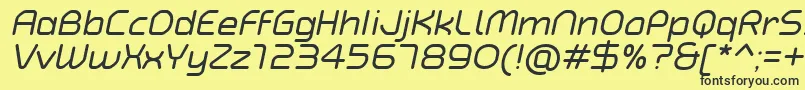 TypoAngularRoundedItalicDemo-Schriftart – Schwarze Schriften auf gelbem Hintergrund