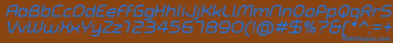 フォントTypoAngularRoundedItalicDemo – 茶色の背景に青い文字