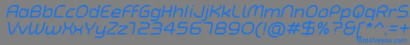 TypoAngularRoundedItalicDemo Font – Blue Fonts on Gray Background