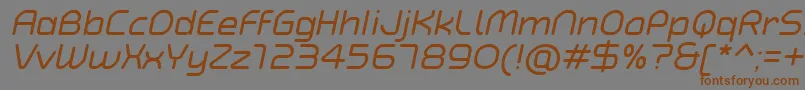 Шрифт TypoAngularRoundedItalicDemo – коричневые шрифты на сером фоне