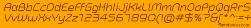 Шрифт TypoAngularRoundedItalicDemo – коричневые шрифты на оранжевом фоне