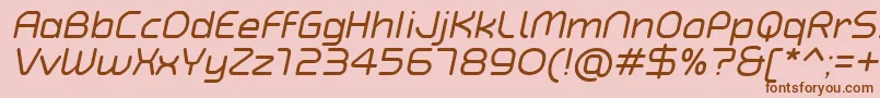 フォントTypoAngularRoundedItalicDemo – ピンクの背景に茶色のフォント