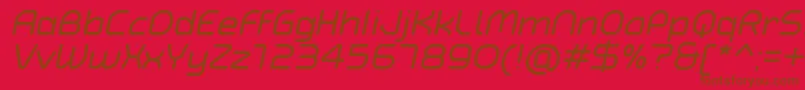 TypoAngularRoundedItalicDemo Font – Brown Fonts on Red Background