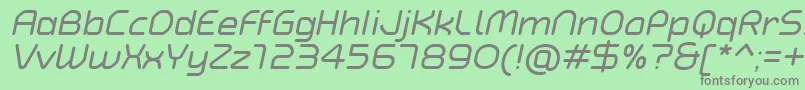 TypoAngularRoundedItalicDemo-fontti – harmaat kirjasimet vihreällä taustalla