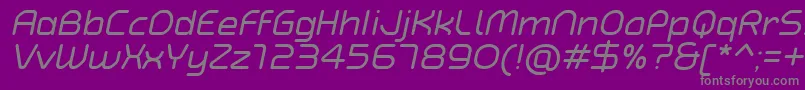 TypoAngularRoundedItalicDemo-Schriftart – Graue Schriften auf violettem Hintergrund