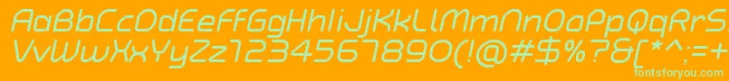 TypoAngularRoundedItalicDemo-fontti – vihreät fontit oranssilla taustalla