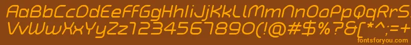 TypoAngularRoundedItalicDemo Font – Orange Fonts on Brown Background