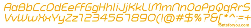 TypoAngularRoundedItalicDemo-Schriftart – Orangefarbene Schriften auf weißem Hintergrund