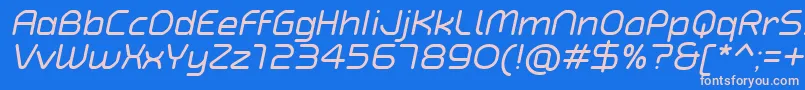 フォントTypoAngularRoundedItalicDemo – ピンクの文字、青い背景