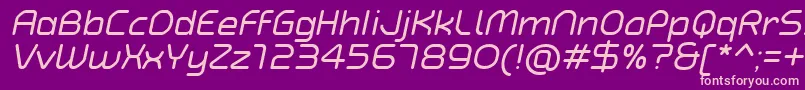 Шрифт TypoAngularRoundedItalicDemo – розовые шрифты на фиолетовом фоне