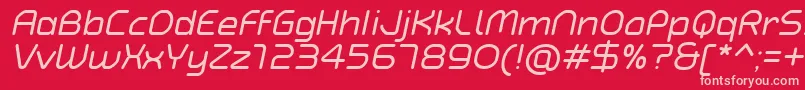 Шрифт TypoAngularRoundedItalicDemo – розовые шрифты на красном фоне