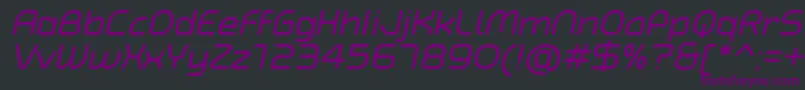 TypoAngularRoundedItalicDemo-fontti – violetit fontit mustalla taustalla