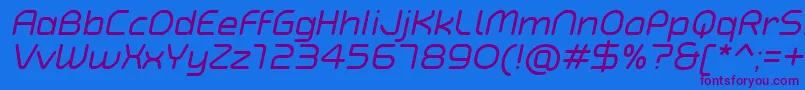 Шрифт TypoAngularRoundedItalicDemo – фиолетовые шрифты на синем фоне