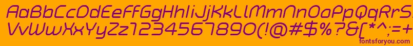 Шрифт TypoAngularRoundedItalicDemo – фиолетовые шрифты на оранжевом фоне