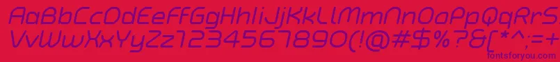 TypoAngularRoundedItalicDemo-Schriftart – Violette Schriften auf rotem Hintergrund
