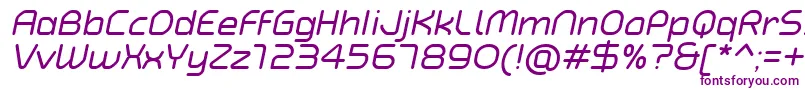 TypoAngularRoundedItalicDemo-fontti – violetit fontit valkoisella taustalla