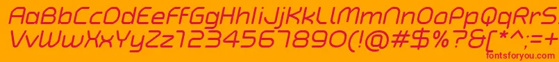 Шрифт TypoAngularRoundedItalicDemo – красные шрифты на оранжевом фоне