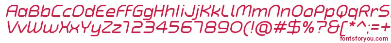 Шрифт TypoAngularRoundedItalicDemo – красные шрифты на белом фоне