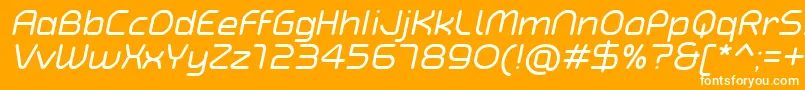TypoAngularRoundedItalicDemo-Schriftart – Weiße Schriften auf orangefarbenem Hintergrund
