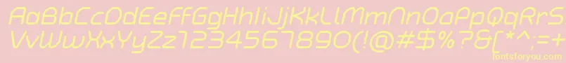 TypoAngularRoundedItalicDemo Font – Yellow Fonts on Pink Background