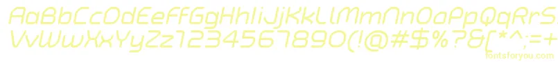 TypoAngularRoundedItalicDemo Font – Yellow Fonts on White Background