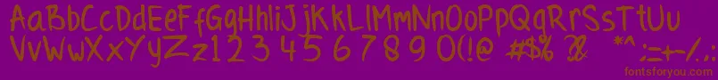 Cihuy-Schriftart – Braune Schriften auf violettem Hintergrund