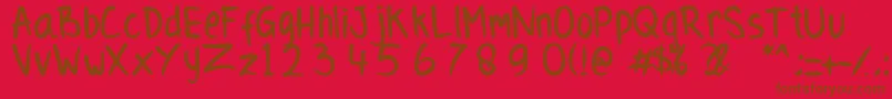 Cihuy-Schriftart – Braune Schriften auf rotem Hintergrund