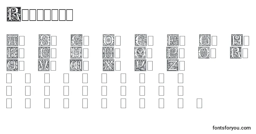 Шрифт Rosecaps – алфавит, цифры, специальные символы