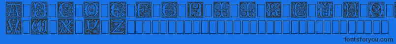 Rosecaps Font – Black Fonts on Blue Background