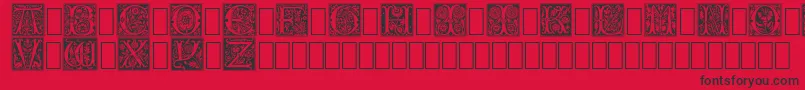 Rosecaps Font – Black Fonts on Red Background