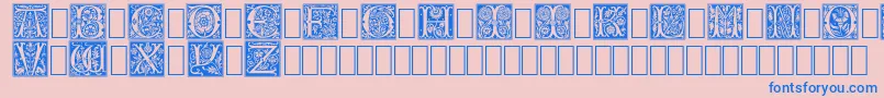 Rosecaps Font – Blue Fonts on Pink Background