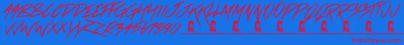 FridayLovers-fontti – punaiset fontit sinisellä taustalla