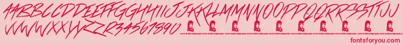 FridayLovers Font – Red Fonts on Pink Background