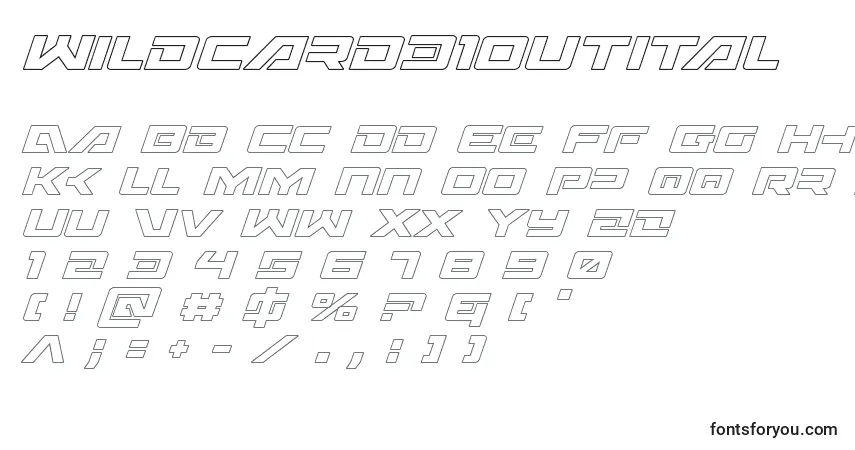 Czcionka Wildcard31outital – alfabet, cyfry, specjalne znaki