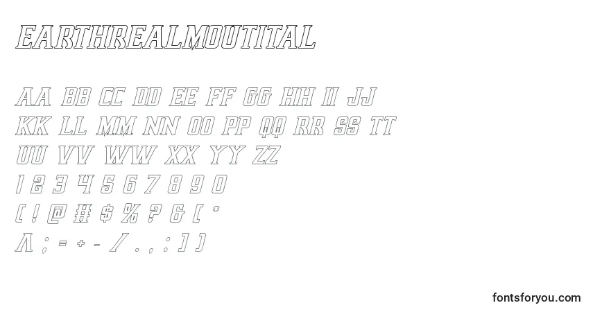 Шрифт Earthrealmoutital – алфавит, цифры, специальные символы