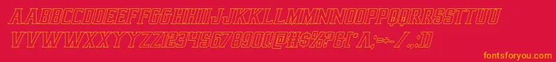 Earthrealmoutital Font – Orange Fonts on Red Background
