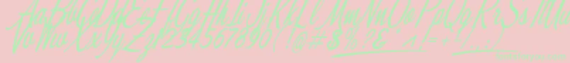 Moonbeam Font – Green Fonts on Pink Background