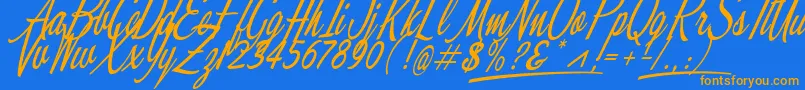 Moonbeam Font – Orange Fonts on Blue Background