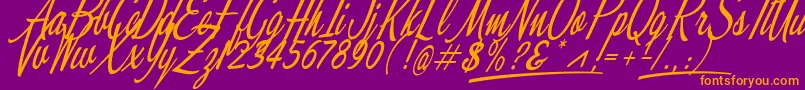 Moonbeam Font – Orange Fonts on Purple Background