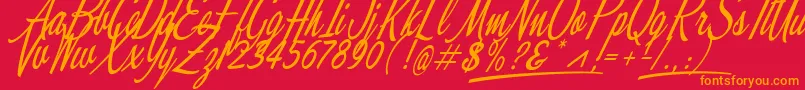 Moonbeam Font – Orange Fonts on Red Background