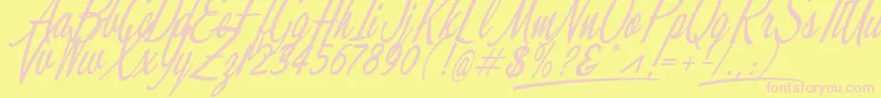 Moonbeam-fontti – vaaleanpunaiset fontit keltaisella taustalla