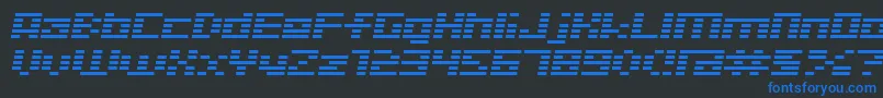 Czcionka D3DigitalismItalic – niebieskie czcionki na czarnym tle