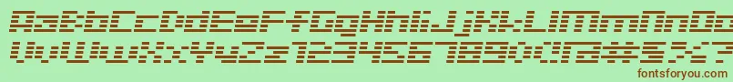 D3DigitalismItalic-fontti – ruskeat fontit vihreällä taustalla