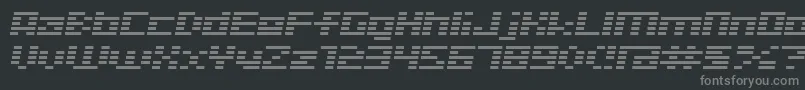 D3DigitalismItalic-fontti – harmaat kirjasimet mustalla taustalla